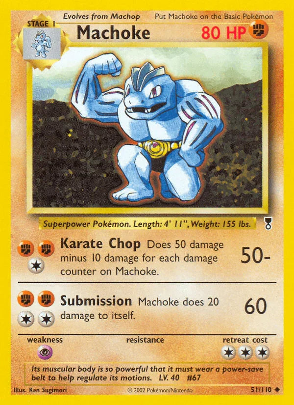 51, Fighting, Legendary Collection, Normal, Psychic[×2], Reverse Holofoil, Uncommon Machoke (51/110) [Legendary Collection] - Trading Card World