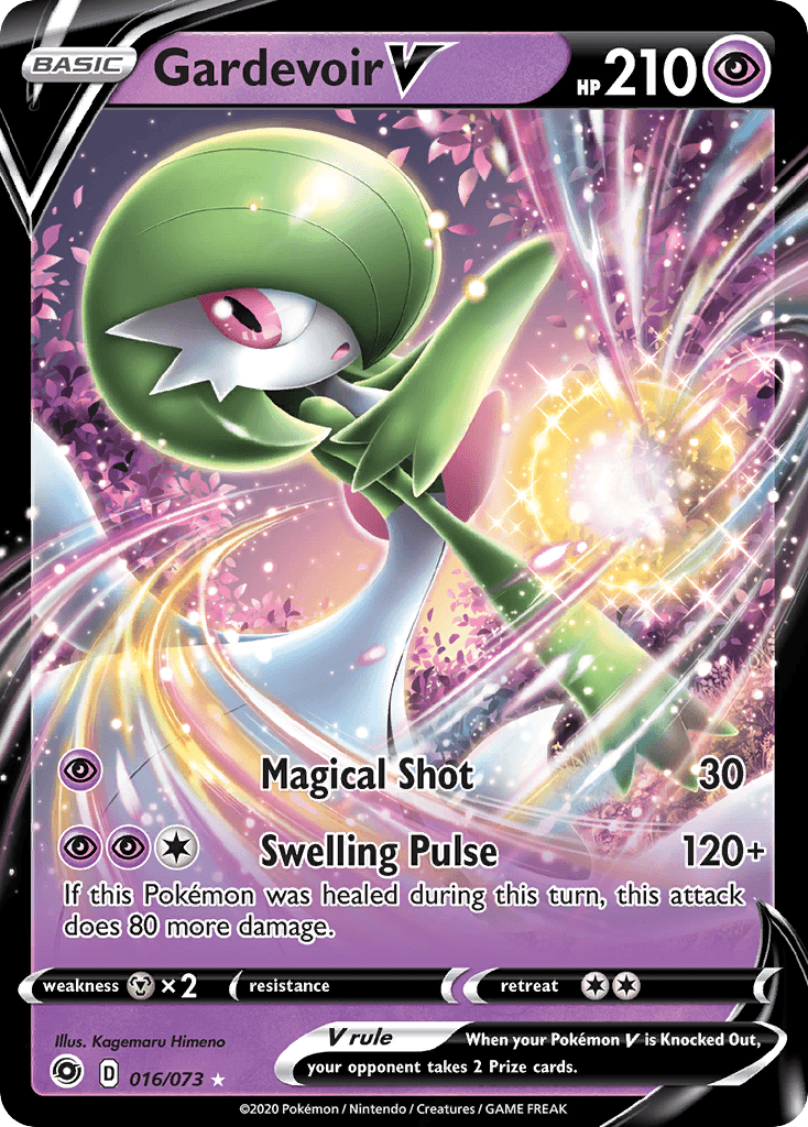 016, Holofoil, Metal[×2], Psychic, Sword & Shield: Champion's Path, Ultra Rare Gardevoir V (016/073) [Sword & Shield: Champion's Path] - Trading Card World