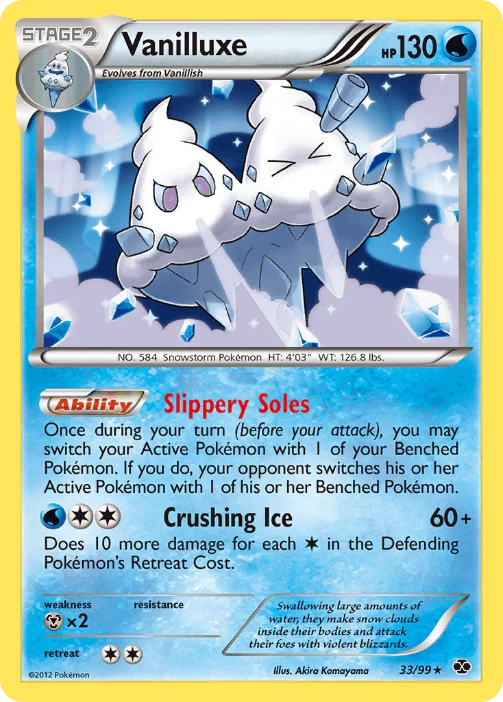 33, Black & White: Next Destinies, Holo Rare, Holofoil, Metal[×2], Reverse Holofoil, Water Vanilluxe (33/99) [Black & White: Next Destinies] - Trading Card World