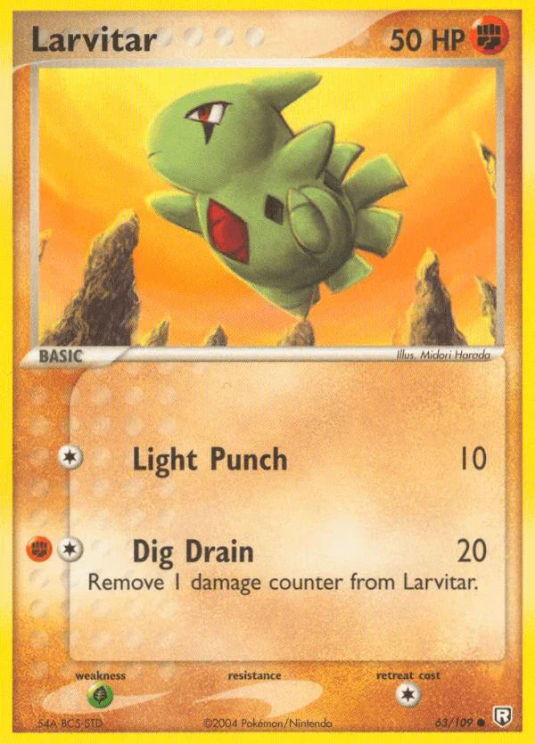 63, Common, EX: Team Rocket Returns, Fighting, Grass[×2], Normal Larvitar (63/109) [EX: Team Rocket Returns] - Trading Card World