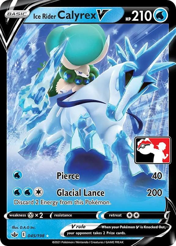 045, Holofoil, Metal [x2], Prize Pack Series One, Ultra Rare, Water Ice Rider Calyrex V (045/198) [Prize Pack Series One] - Trading Card World