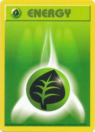 99, Base Set Shadowless Unlimited, Basic Energy, Common, Normal Grass Energy (99/102) [Base Set Shadowless Unlimited] - Trading Card World