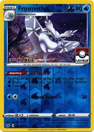 064, Metal[×2], Promo, Reverse Holofoil, Sword & Shield: Base Set, Water Frosmoth (064/202) (League Promo 3rd Place) [Sword & Shield: Base Set] - Trading Card World