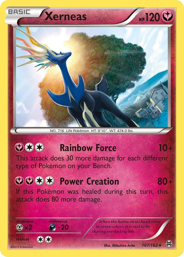 Darkness[-20], Fairy, Holo Rare, Holofoil, Metal[×2], XY: BREAKthrough Xerneas (107/162) (Cosmos Holo) (Blister Exclusive) [XY: BREAKthrough] - Trading Card World