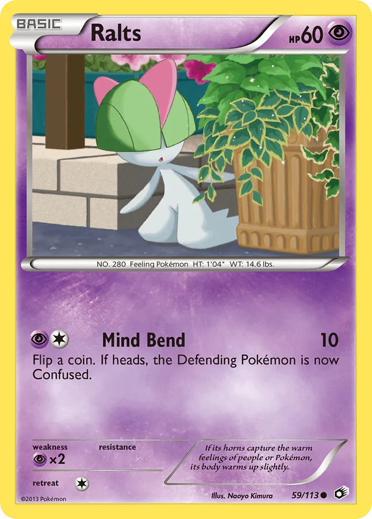 59, Black & White: Legendary Treasures, Common, Normal, Psychic, Psychic[×2], Reverse Holofoil Ralts (59/113) [Black & White: Legendary Treasures] - Trading Card World