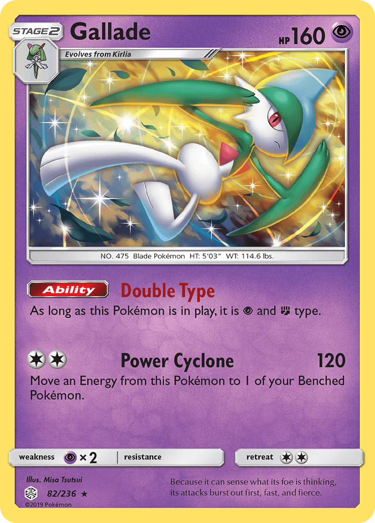 82, Holo Rare, Holofoil, Psychic, Psychic[×2], Reverse Holofoil, Sun & Moon: Cosmic Eclipse Gallade (82/236) [Sun & Moon: Cosmic Eclipse] - Trading Card World