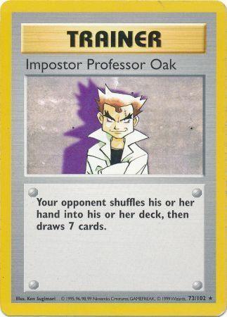 73, Base Set Shadowless Unlimited, Normal, Rare, Trainer Impostor Professor Oak (73/102) [Base Set Shadowless Unlimited] - Trading Card World