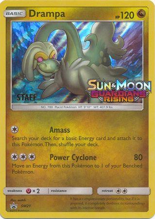 Dragon, Fairy[×2], Holofoil, Promo, SM21, Sun & Moon: Black Star Promos Drampa (SM21) (Staff Prerelease Promo) [Sun & Moon: Black Star Promos] - Trading Card World