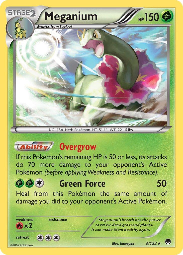 Fire[×2], Grass, Holo Rare, Holofoil, Reverse Holofoil, XY: BREAKpoint Meganium (3/122) [XY: BREAKpoint] - Trading Card World
