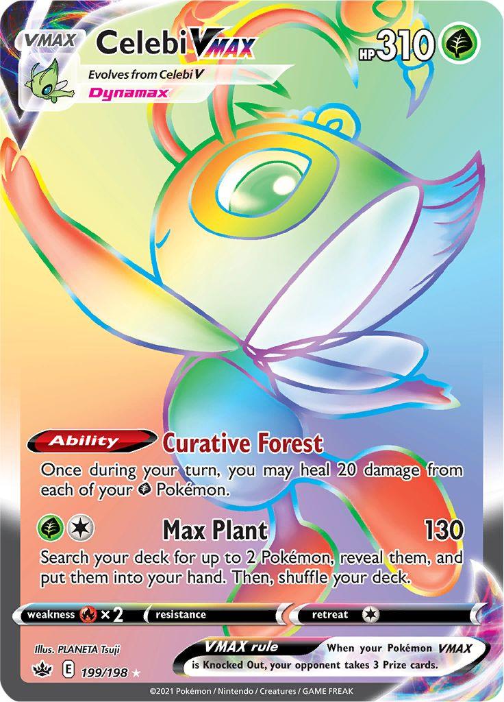 199, Fire [x2], Grass, Holofoil, Secret Rare, Sword & Shield: Chilling Reign Celebi VMAX (199/198) [Sword & Shield: Chilling Reign] - Trading Card World