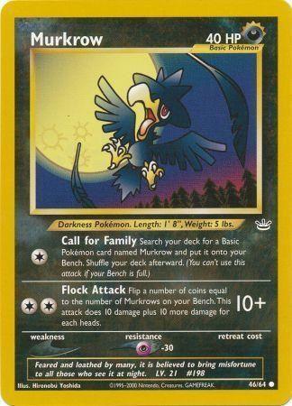 46, Common, Darkness, Neo Revelation Unlimited, Normal, Psychic[-30] Murkrow (46/64) [Neo Revelation Unlimited] - Trading Card World