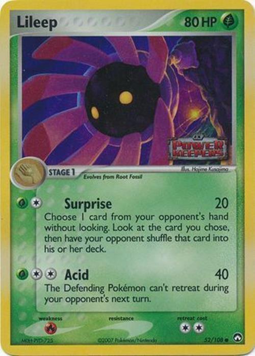 52, Common, EX: Power Keepers, Fire[×2], Grass, Reverse Holofoil Lileep (52/108) (Stamped) [EX: Power Keepers] - Trading Card World