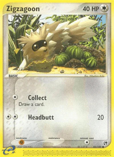 85, Colorless, Common, EX: Sandstorm, Fighting[×2], Normal, Reverse Holofoil Zigzagoon (85/100) [EX: Sandstorm] - Trading Card World