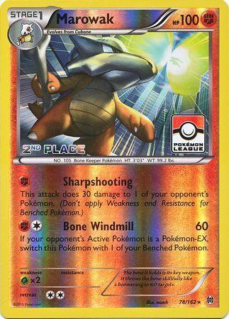 78, Fighting, Grass[×2], Promo, Reverse Holofoil, XY: BREAKthrough Marowak (78/162) (League Promo 2nd Place) [XY: BREAKthrough] - Trading Card World
