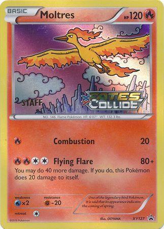 Fighting[-20], Fire, Holofoil, Promo, Water[×2], XY127, XY: Black Star Promos Moltres (XY127) (Staff) [XY: Black Star Promos] - Trading Card World