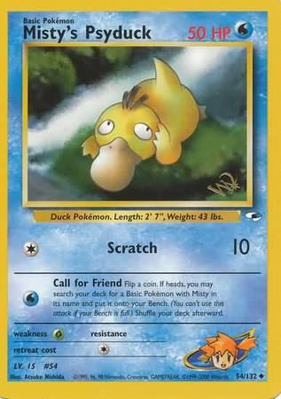 54, Grass[×2], Gym Heroes Unlimited, Normal, Promo, Water Misty's Psyduck (54/132) (W Stamped Promo) [Gym Heroes Unlimited] - Trading Card World