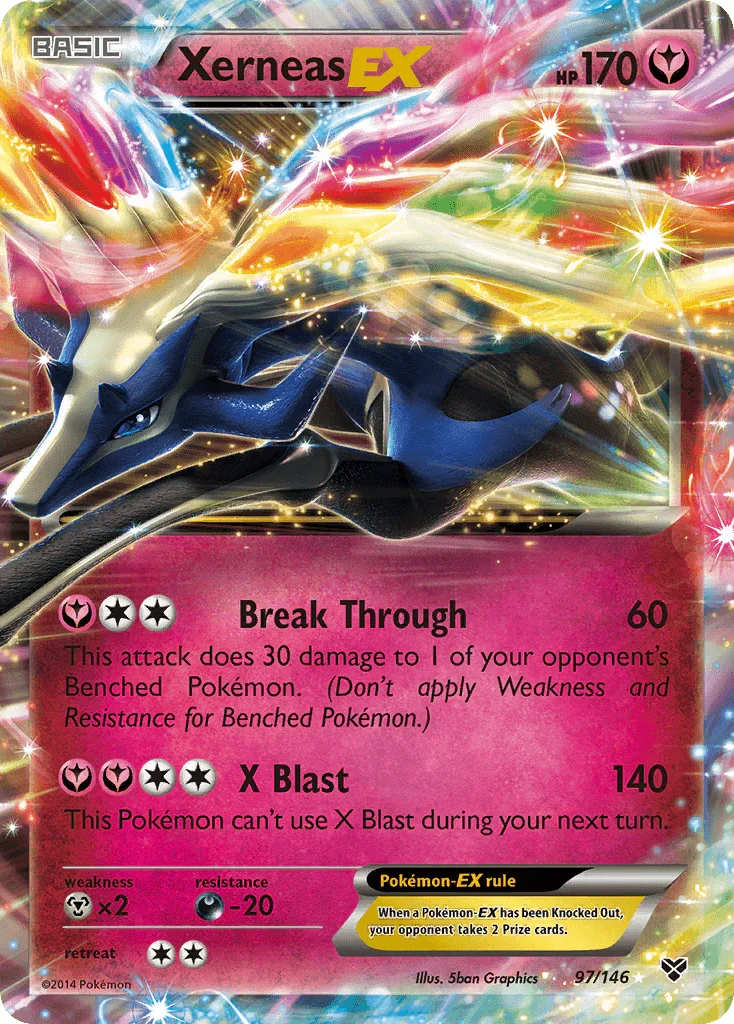 97, Darkness[-20], Fairy, Holofoil, Metal[×2], Ultra Rare, XY: Base Set Xerneas EX (97/146) [XY: Base Set] - Trading Card World
