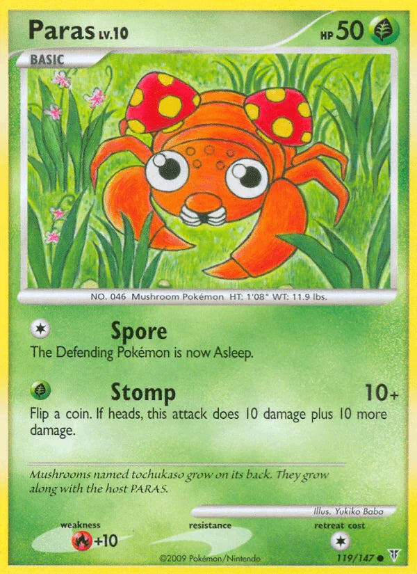 119, Common, Fire[+10], Grass, Normal, Platinum: Supreme Victors, Reverse Holofoil Paras (119/147) [Platinum: Supreme Victors] - Trading Card World