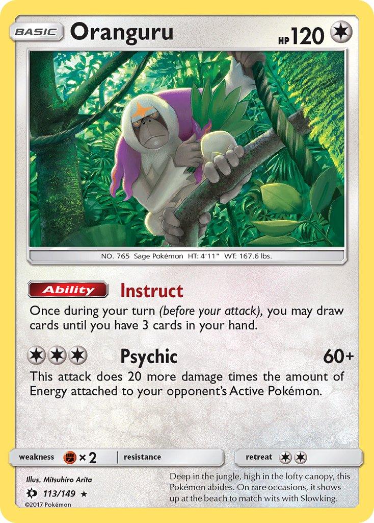 113, Colorless, Fighting[×2], Normal, Rare, Sun & Moon: Base Set Oranguru (113/149) (Theme Deck Exclusive) [Sun & Moon: Base Set] - Trading Card World