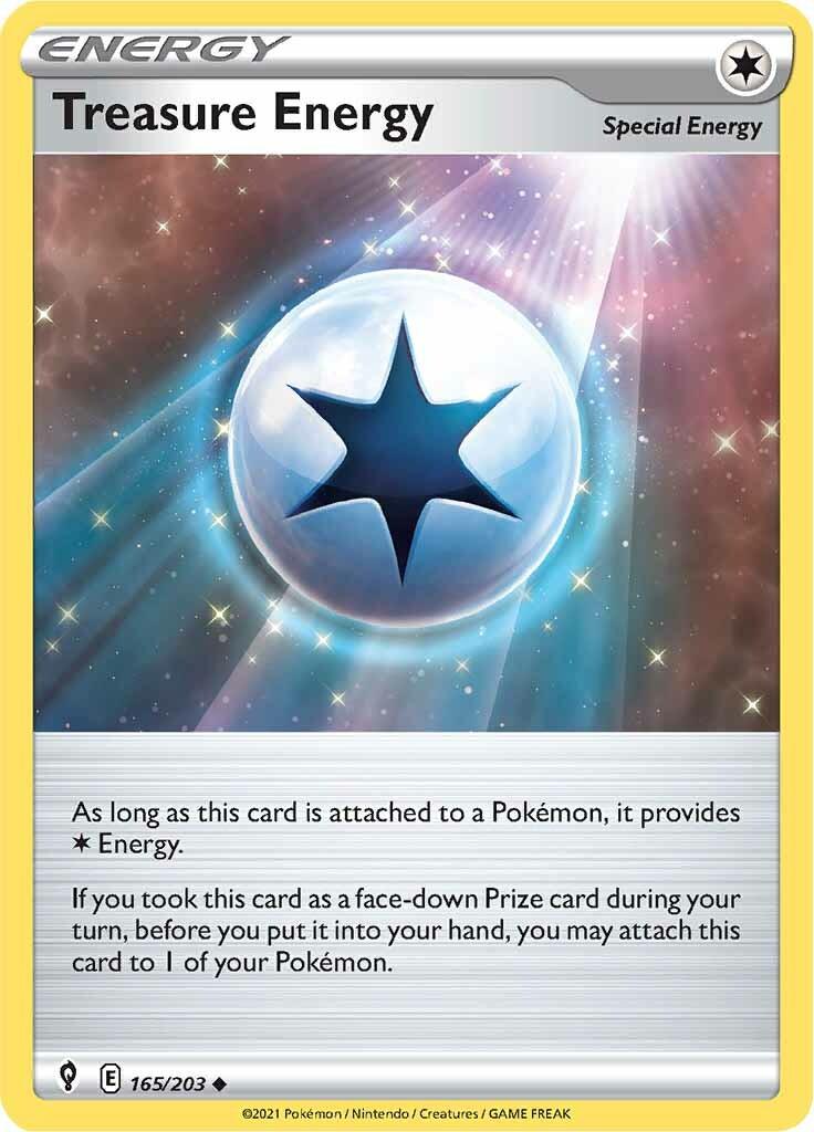 165, Colorless, Normal, Reverse Holofoil, Sword & Shield: Evolving Skies, Uncommon Treasure Energy (165/203) [Sword & Shield: Evolving Skies] - Trading Card World