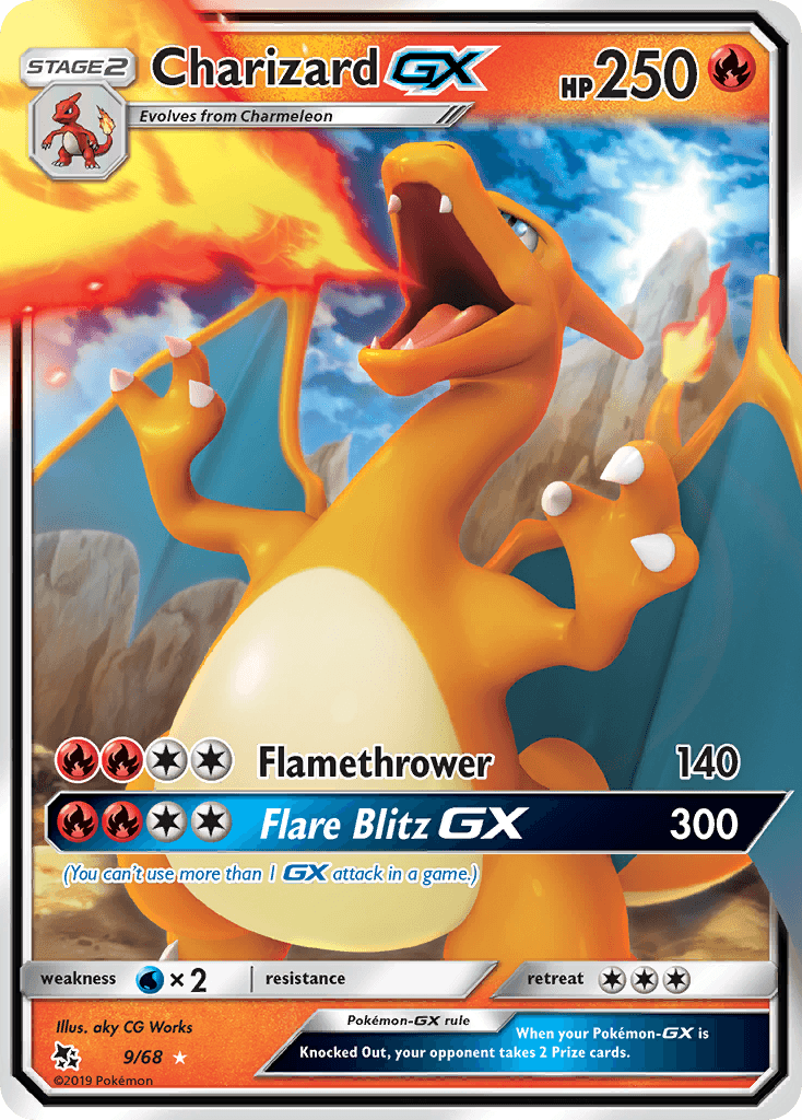 Fire, Holofoil, Sun & Moon: Hidden Fates, Ultra Rare, Water[×2] Charizard GX (9/68) [Sun & Moon: Hidden Fates] - Trading Card World