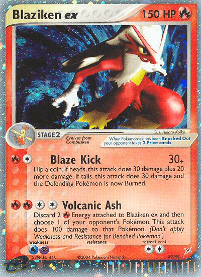 89, EX: Team Magma vs Team Aqua, Fire, Holofoil, Psychic[×2], Ultra Rare, Water[×2] Blaziken ex (89/95) [EX: Team Magma vs Team Aqua] - Trading Card World