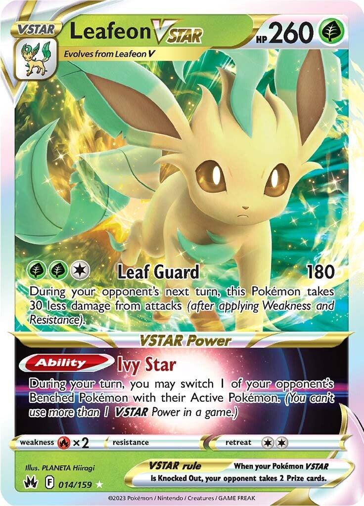 014, Fire [x2], Grass, Holofoil, Sword & Shield: Crown Zenith, Ultra Rare Leafeon VSTAR (014/159) [Sword & Shield: Crown Zenith] - Trading Card World