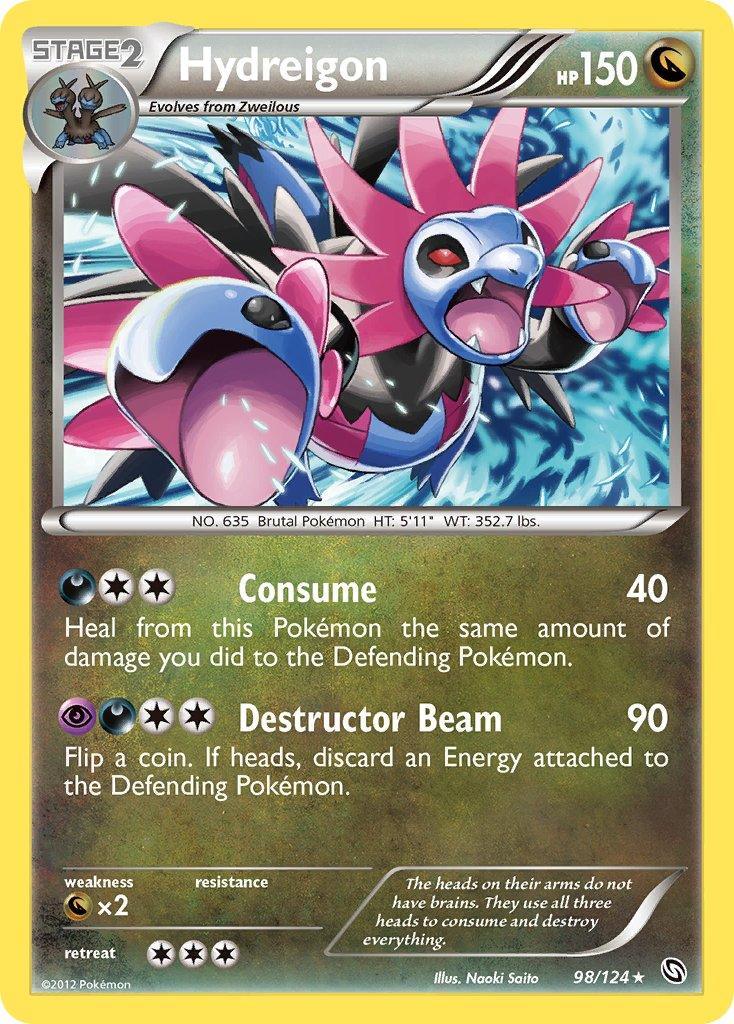 98, Black & White: Dragons Exalted, Dragon, Dragon[×2], Holo Rare, Holofoil Hydreigon (98/124) (Cracked Ice Holo) (Theme Deck Exclusive) [Black & White: Dragons Exalted] - Trading Card World