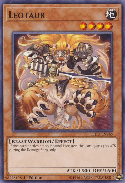 1st Edition, Beast-Warrior, Common, Earth, Effect Monster, Legendary Duelists Leotaur [LEDU-EN045] Common - Trading Card World