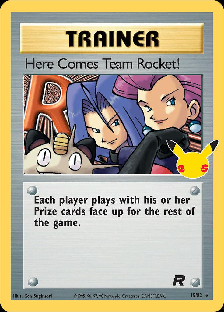 15, Celebrations: 25th Anniversary - Classic Collection, Holo Rare, Holofoil, Supporter Here Comes Team Rocket! (15/82) [Celebrations: 25th Anniversary - Classic Collection] - Trading Card World