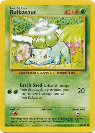 44, Base Set Unlimited, Common, Fire[×2], Grass, Normal Bulbasaur (44/102) [Base Set Unlimited] - Trading Card World