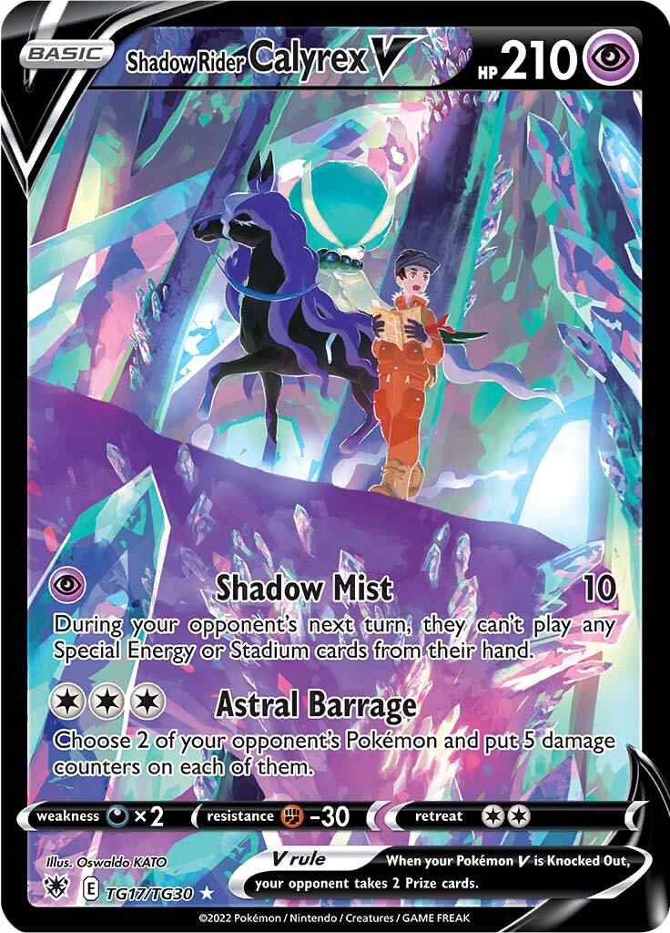 Darkness [x2], Fighting [-30], Holofoil, Psychic, Secret Rare, Sword & Shield: Astral Radiance, TG17 Shadow Rider Calyrex V (TG17/TG30) [Sword & Shield: Astral Radiance] - Trading Card World
