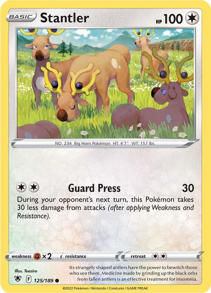 125, Colorless, Common, Fighting [x2], Normal, Reverse Holofoil, Sword & Shield: Astral Radiance Stantler (125/189) [Sword & Shield: Astral Radiance] - Trading Card World