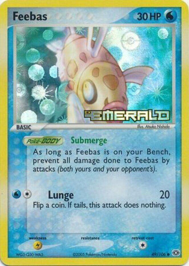 49, Common, EX: Emerald, Lightning[×2], Reverse Holofoil, Water Feebas (49/106) (Stamped) [EX: Emerald] - Trading Card World