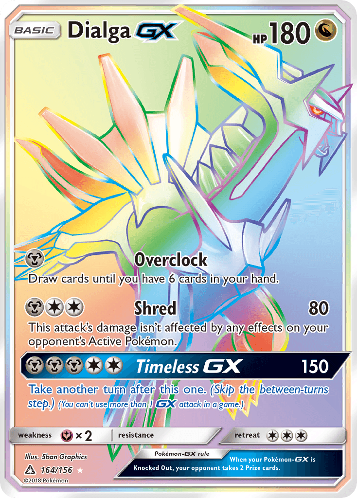 164, Dragon, Fairy[×2], Holofoil, Secret Rare, Sun & Moon: Ultra Prism Dialga GX (164/156) [Sun & Moon: Ultra Prism] - Trading Card World