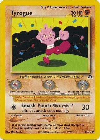 66, Common, Fighting, Neo Discovery Unlimited, Normal Tyrogue (66/75) [Neo Discovery Unlimited] - Trading Card World