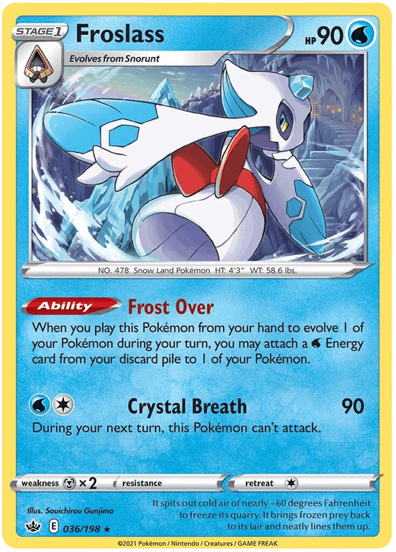 036, Holo Rare, Holofoil, Metal[x2], Reverse Holofoil, Sword & Shield: Chilling Reign, Water Froslass (036/198) [Sword & Shield: Chilling Reign] - Trading Card World