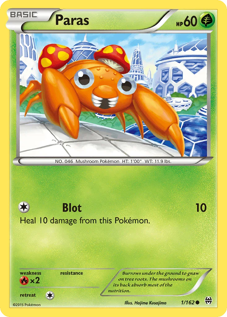 Common, Fire[×2], Grass, Normal, Reverse Holofoil, XY: BREAKthrough Paras (1/162) [XY: BREAKthrough] - Trading Card World