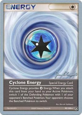 90, Normal, Special Energy, Uncommon, World Championships 2008 Cyclone Energy (90/108) (Psychic Lock - Jason Klaczynski) [World Championships 2008] - Trading Card World