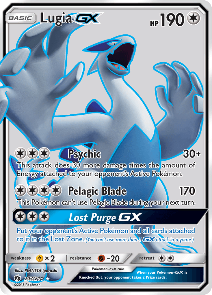 207, Colorless, Fighting[-20], Holofoil, Lightning[×2], Sun & Moon: Lost Thunder, Ultra Rare Lugia GX (207/214) [Sun & Moon: Lost Thunder] - Trading Card World