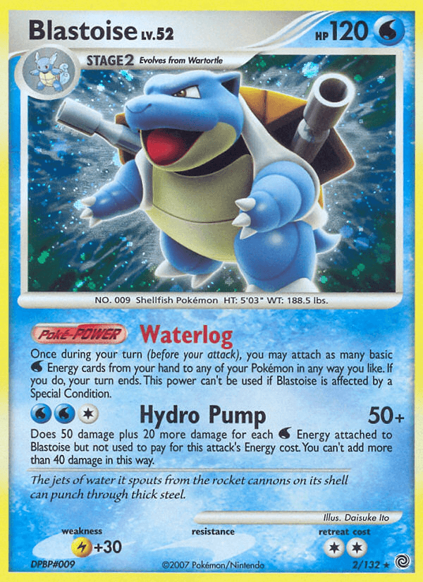 Diamond & Pearl: Secret Wonders, Holo Rare, Holofoil, Lightning[+30], Reverse Holofoil, Water Blastoise (2/132) [Diamond & Pearl: Secret Wonders] - Trading Card World