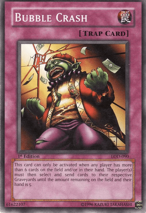 1st Edition, Common, Legacy of Darkness, Normal Trap, Trap, Unlimited Bubble Crash [LOD-090] Common - Trading Card World