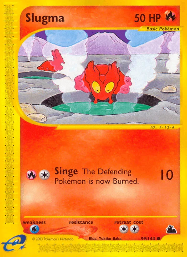 99, Common, Fire, Normal, Reverse Holofoil, Skyridge, Water[×2] Slugma (99/144) [Skyridge] - Trading Card World