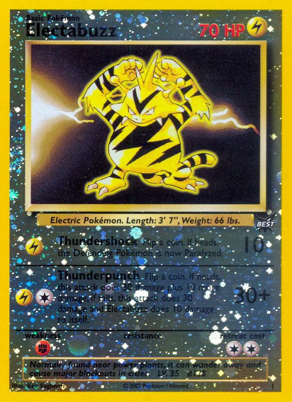 Best of Promos, Fighting[×2], Lightning, Promo, Reverse Holofoil Electabuzz (1) [Best of Promos] - Trading Card World