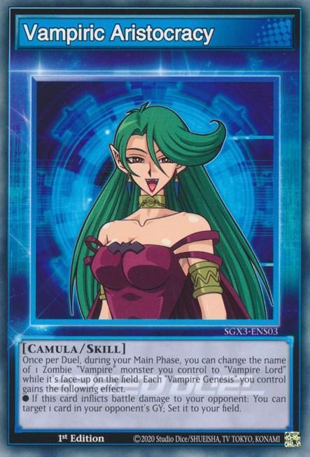 1st Edition, Common, Skill, Speed Duel GX: Duelists of Shadows Vampiric Aristocracy [SGX3-ENS03] Common - Trading Card World