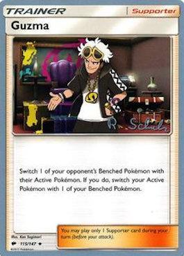 115, Normal, Supporter, Uncommon, World Championships 2018 Guzma (115/147) (Victory Map - Robin Schulz) [World Championships 2018] - Trading Card World