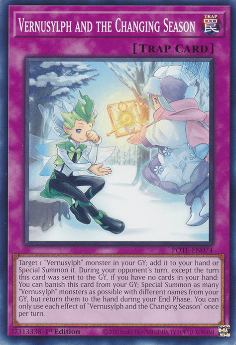 1st Edition, Common, Normal Trap, Power of the Elements, Trap, Unlimited Vernusylph and the Changing Season [POTE-EN074] Common - Trading Card World