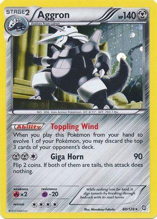 80, Black & White: Dragons Exalted, Fire[×2], Holofoil, Metal, Promo, Psychic[-20] Aggron (80/124) (Cosmos Holo) [Black & White: Dragons Exalted] - Trading Card World