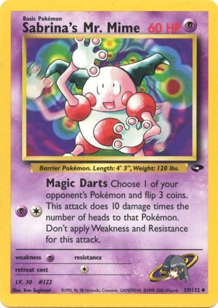 59, Gym Challenge Unlimited, Normal, Psychic, Psychic[×2], Uncommon Sabrina's Mr. Mime (59/132) [Gym Challenge Unlimited] - Trading Card World