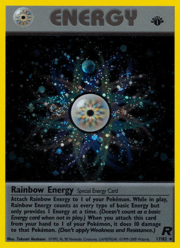 17, 1st Edition Holofoil, Holo Rare, Special Energy, Team Rocket 1st Edition Rainbow Energy (17/82) [Team Rocket 1st Edition] - Trading Card World